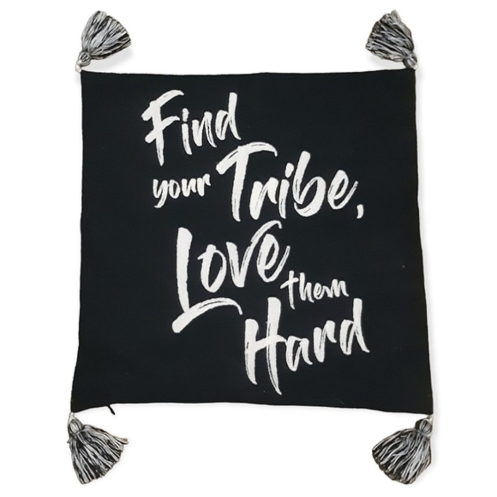 **SOLD** Hometrends embroidered tribe love tassels pillow cover